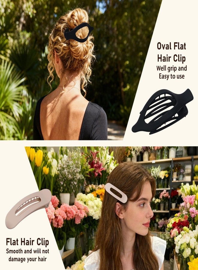 CENTSTAR 8 Pack Flat Hair Clips for Women – Matte Neutral Claw Clips & Flat Hair Pins Barrettes Set in Black, Blonde,Light Brown & Dark Brown for Thick & Thin Hair - Image 2